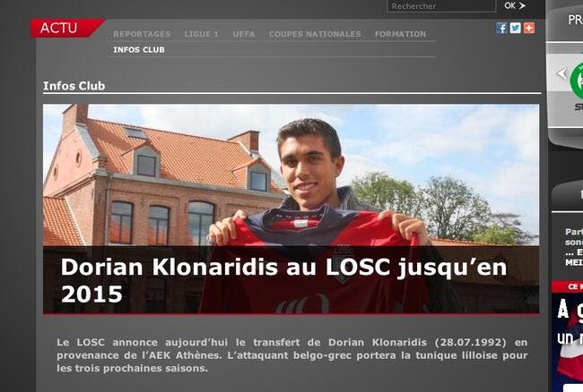 Dorian Klonaridis signe à Lille pour trois ans