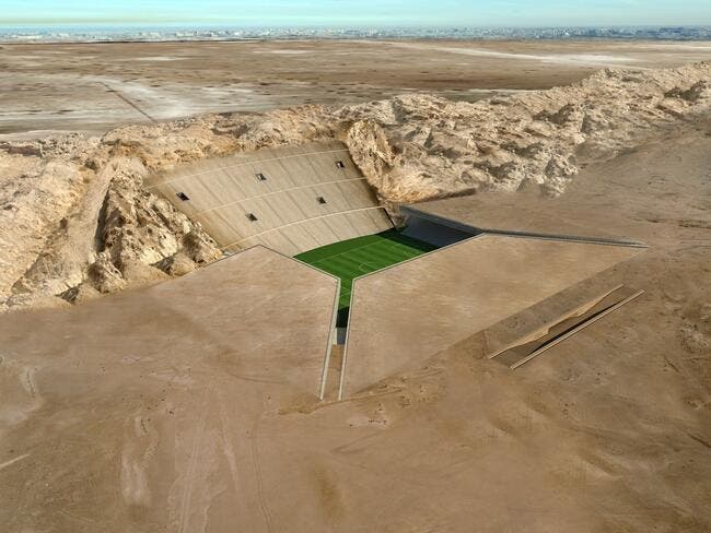 Photo : Un stade « en sable » de 40.000 places en plein désert
