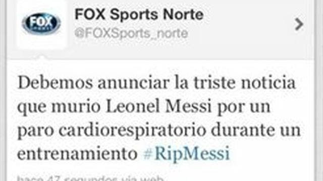 Fox Sports annonce par erreur la mort de Messi via Twitter