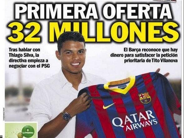 Une offre en bois du Barça envoyée au PSG pour Thiago Silva ?