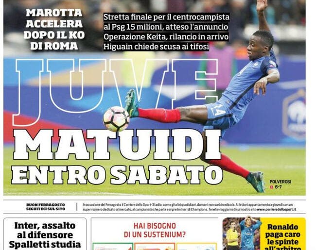 PSG : Matuidi attendu avant samedi à la Juventus pour 15ME !