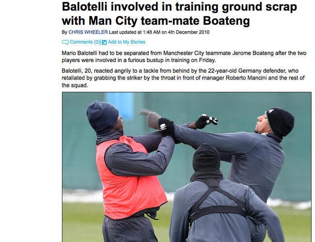 Photo du jour : Balotelli et Boateng, une bonne baston pour s'échauffer