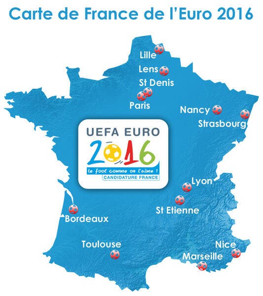 Les 12 stades français pour l'Euro 2016
